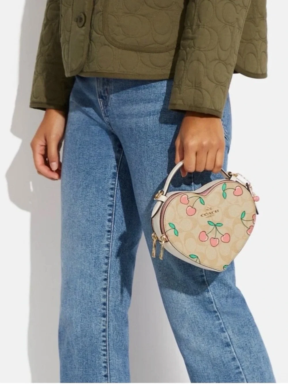Coach Crossbody Bag In Signature Canvas With Cherry Print